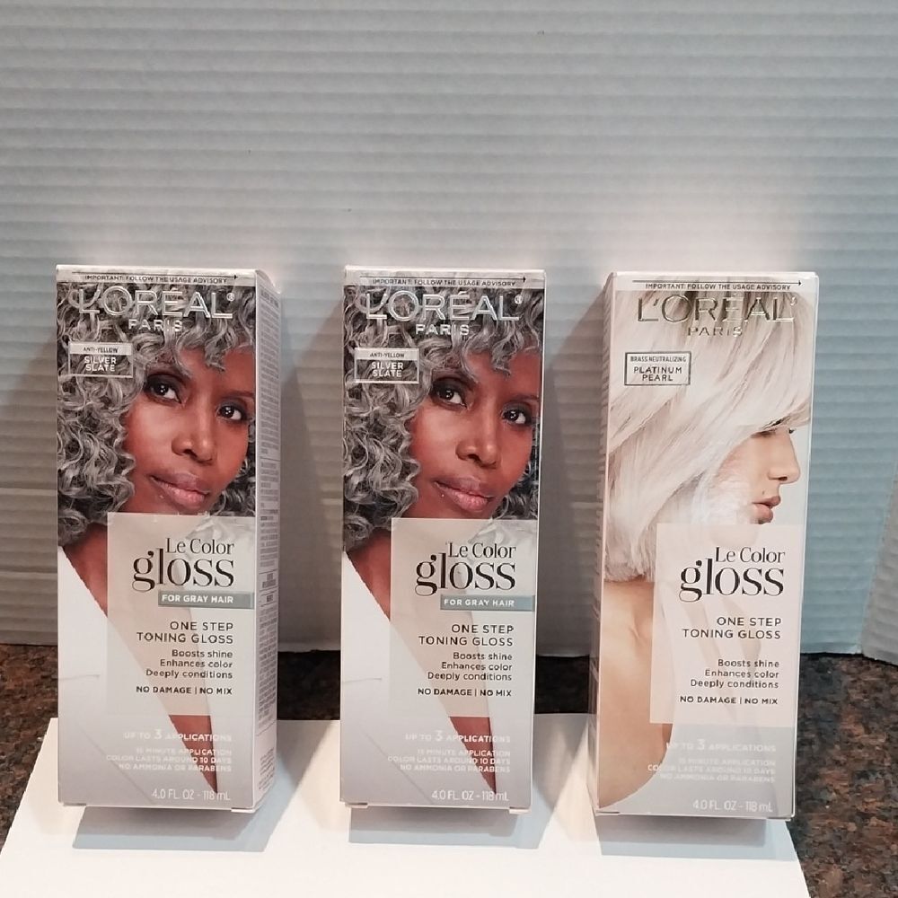 L'Oreal Le Color Gloss for Vibrant Gray Hair..3 Boxes...NEW